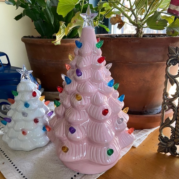 Retro Look Ceramic 10” Light-up Christmas Trees - Picture 6 of 12